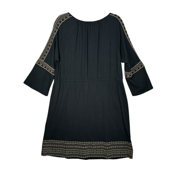 J.Jill Peasant Dress Size XL Petite Embroidered Tassels Boho 3/4 Sleeve Knit - Picture 8 of 11